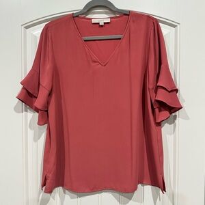 LOFT Women's Ruffle Sleeve Blouse